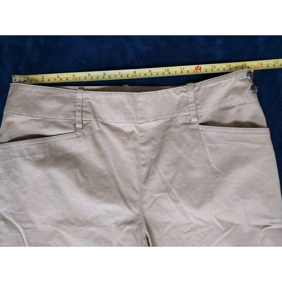 Ladies Ralph Lauren Premium Khaki Tan Straight Mid Rise Side Zip Pants Size 8 - Picture 4 of 9